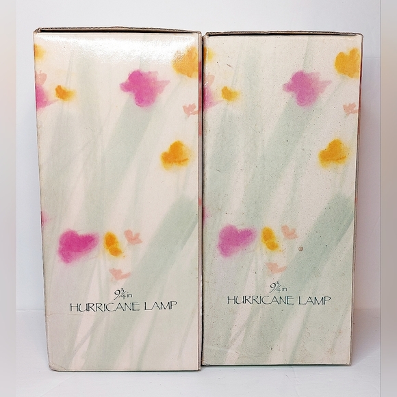 Set of 2 Etched Vintage‎ Hurricane Lamps with boxes and certificate - Picture 4 of 10